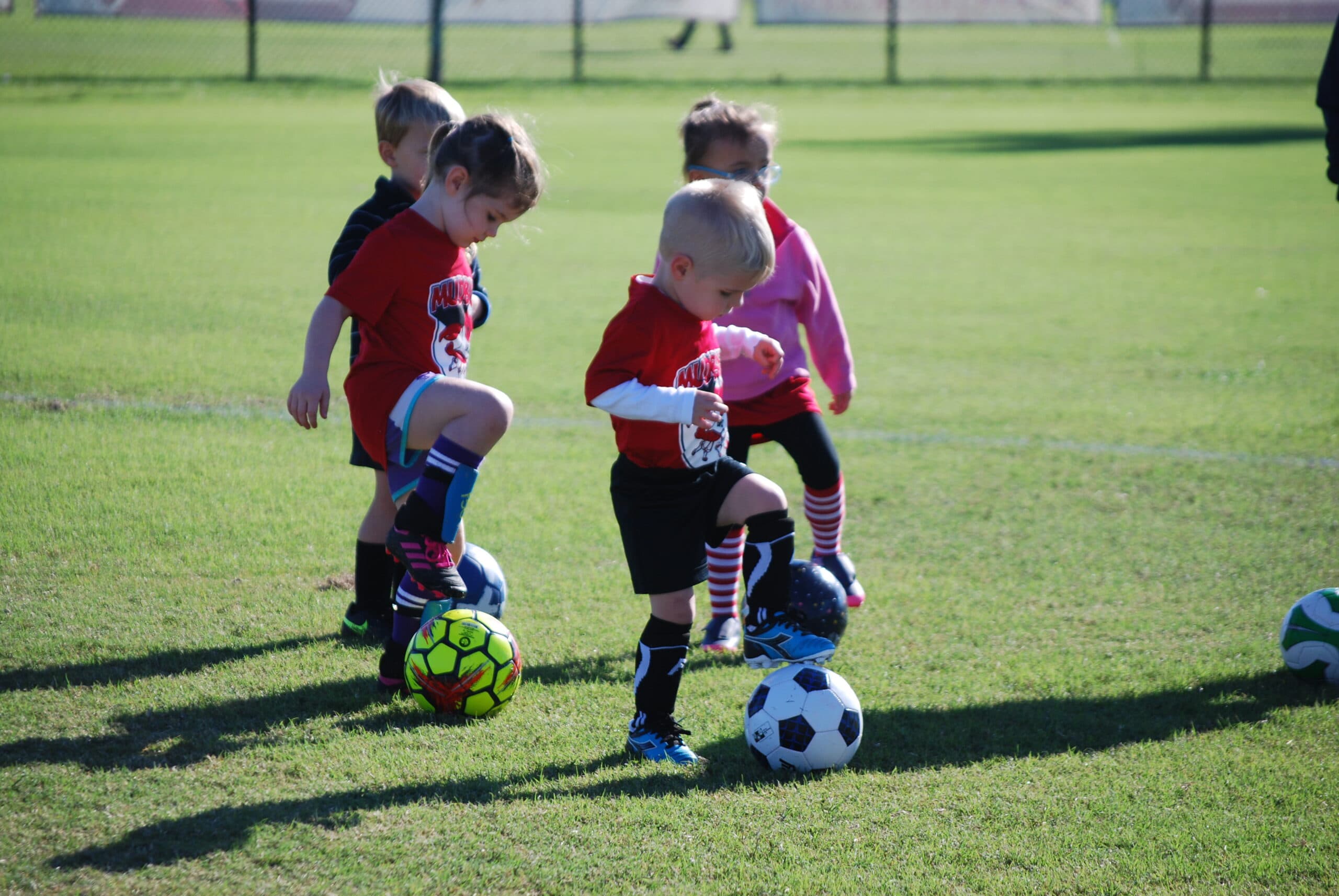 Kids playing soccer